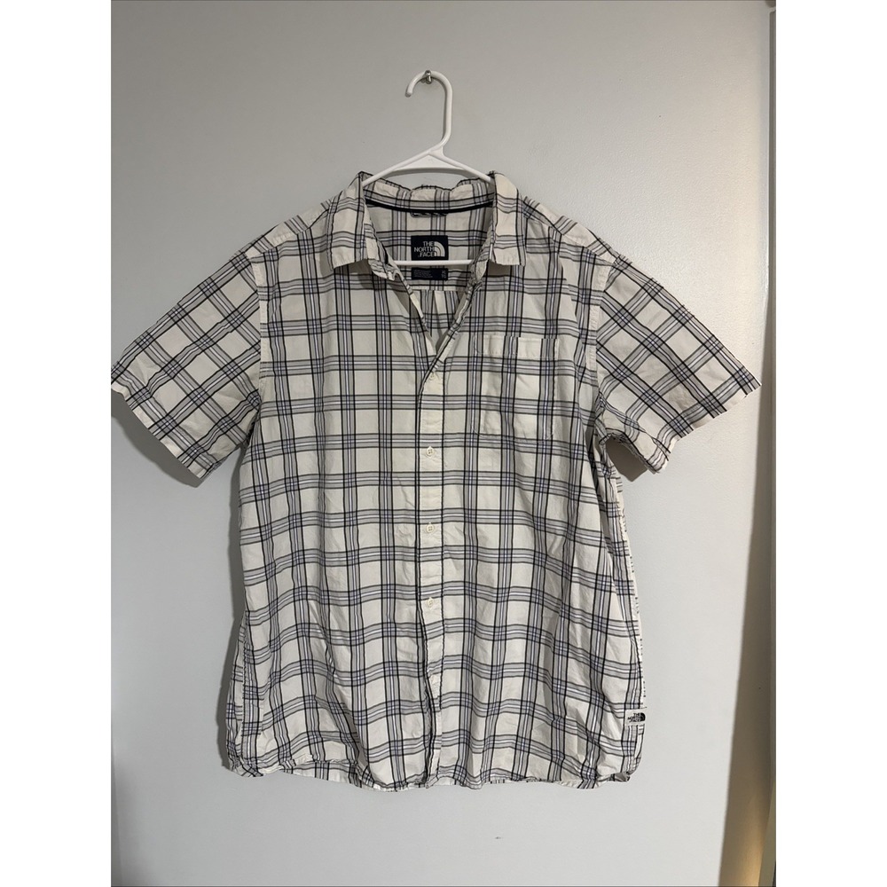 North Face Shirt Mens Size XL Plaid Button Up Outdoors Camp Casual